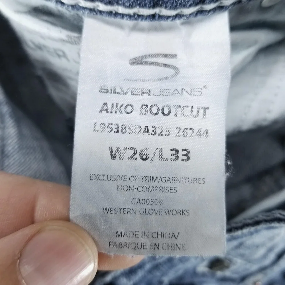 Silver Jeans Womens 26 Blue Aiko Bootcut Low‎ Rise Stretch Y2K Medium Wash
